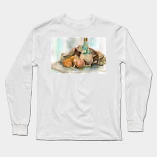 Onions, plonk and old potato sack... Long Sleeve T-Shirt